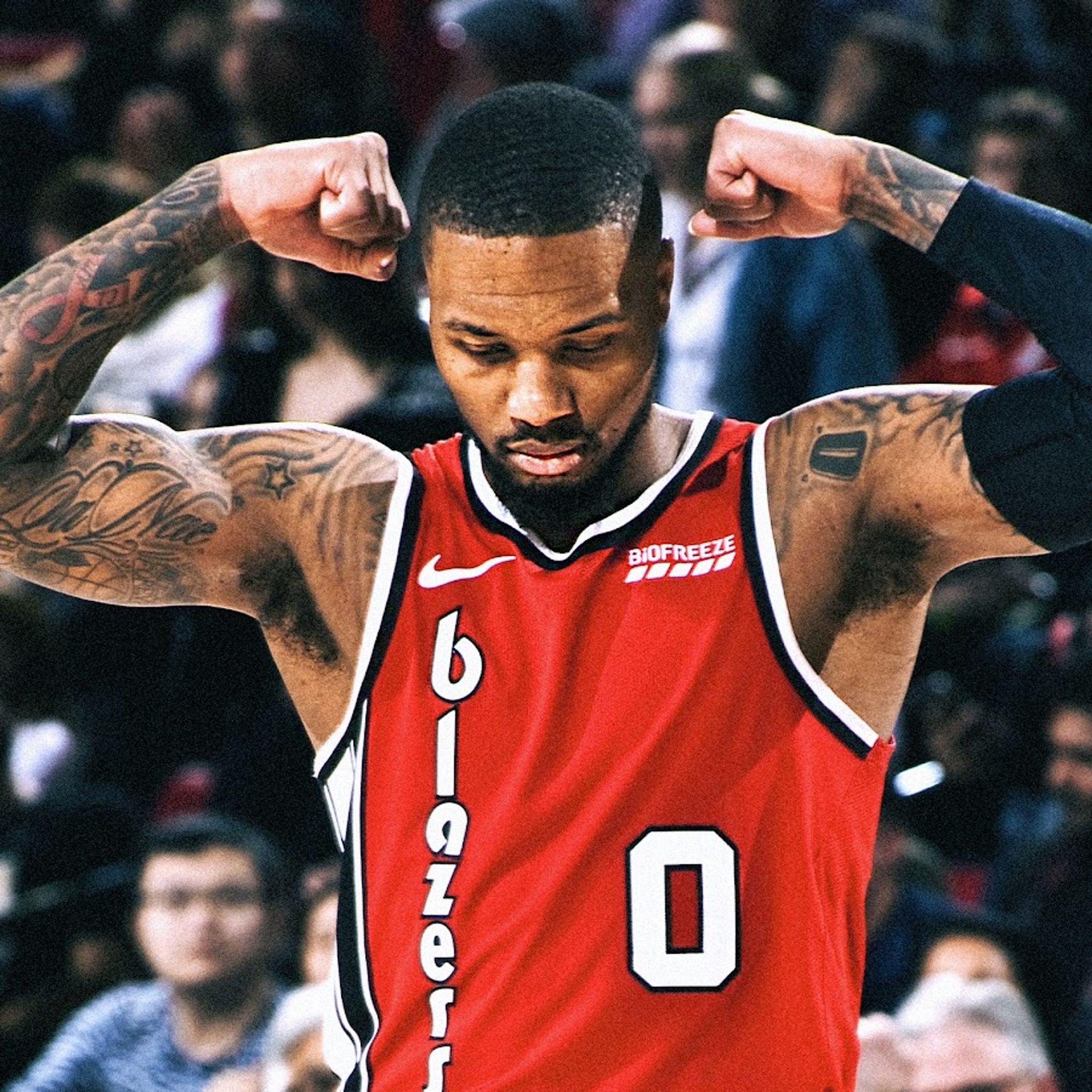 Portrait of Damian Lillard Flexing